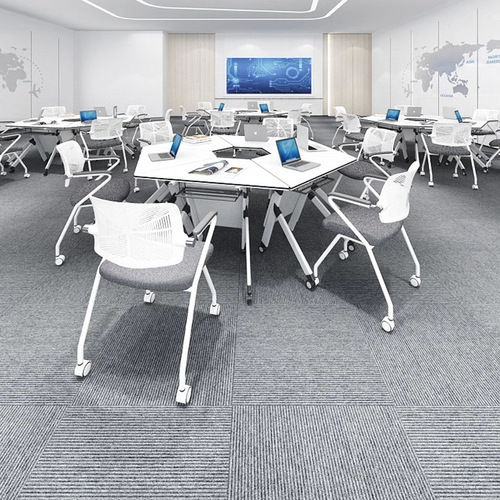 Smart classroom folding training table and chair combination meeting table movable hexagonal table student desk 