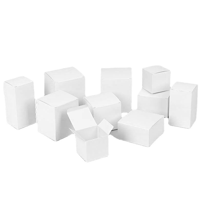 Disponible en stock, embalaje de caja de color en blanco neutro, caja blanca rectangular universal, caja de papel pequeña, se puede personalizar en lotes pequeños