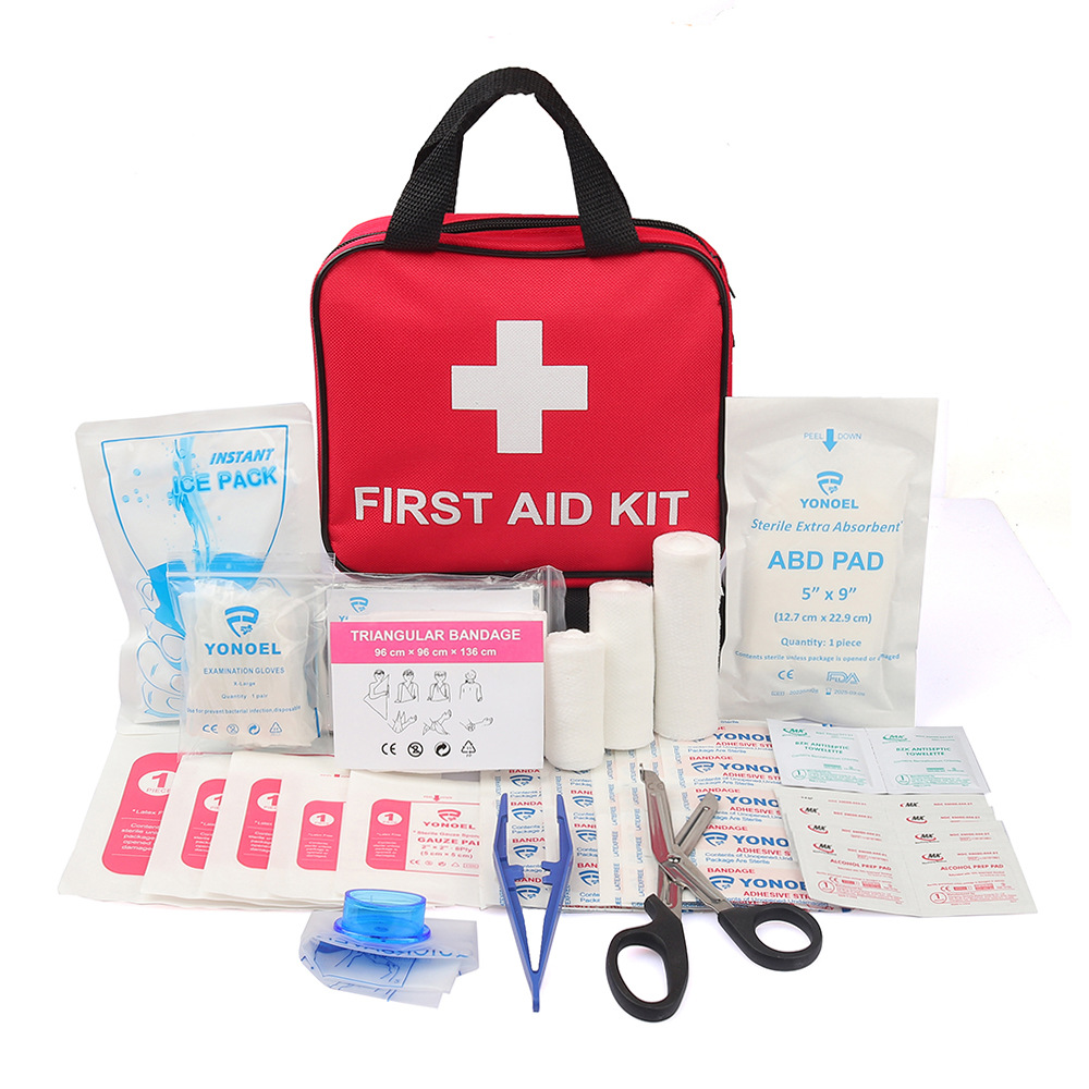 First Aid Bag Anti-Scratch Abrasion Resistant Outdoor Nylon Handheld First Aid Kit Medical Accessories Divider Bag Storage Emergency Medical Kit