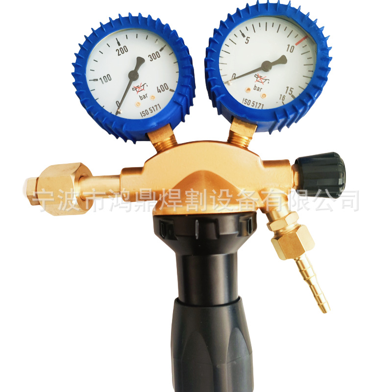 批发外贸欧洲款全铜氧气减压器 双表头防震氧气表气体减压阀