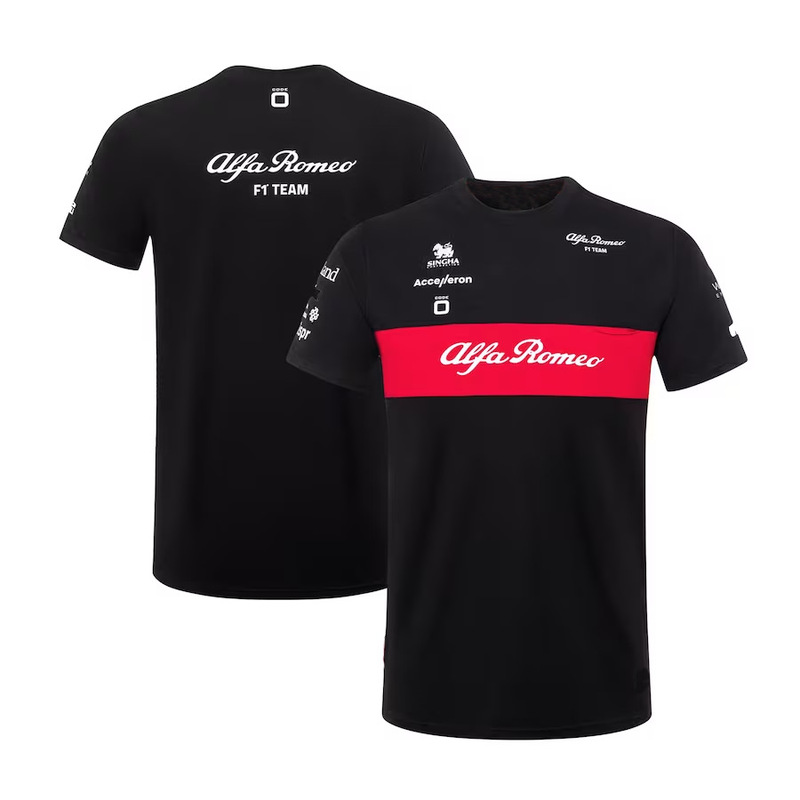2025 New Product F1 Racing Suit Alfa Romeo Racing Team Zhou Guanyu T-Shirt Short-Sleeved Round Neck Clothes for Men Customized