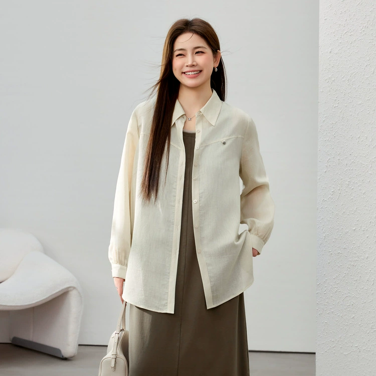 [Простой темперамент ленивый стиль стильная иностранная рубашка] Funny Show большой размер женский толстый mm2025 весенний новый