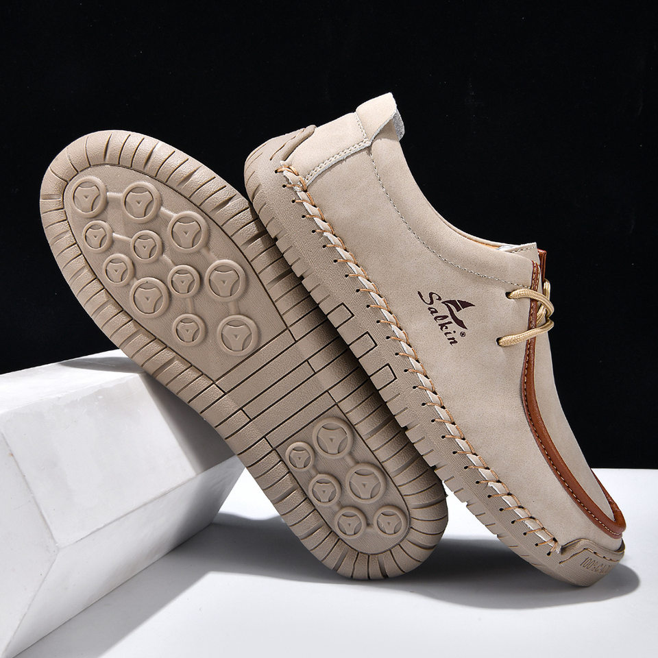 Giày lười unisex cỡ lớn 48, mũi tròn, mặt vải lanh, đế bằng gót thấp, dây buộc phía trước — 2801 Vàng kim, 2801 Xanh lá cây táo, 2801 Xanh đậm, 2801 màu xanh chi tiết 19