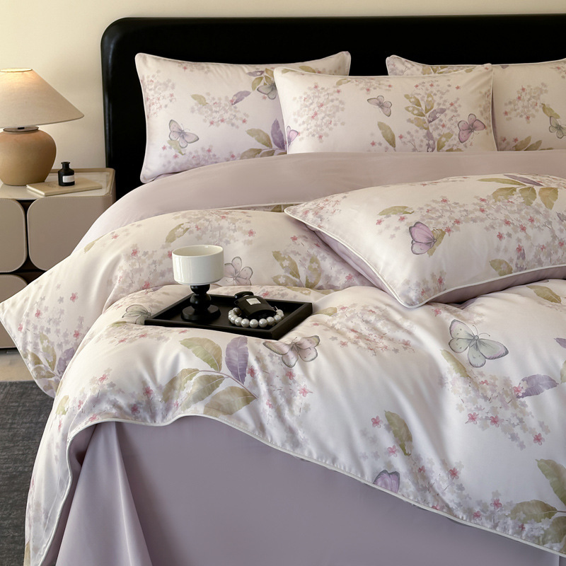 Housse de couette en soie glacée lyocell tencel ensemble été_voghion.com
