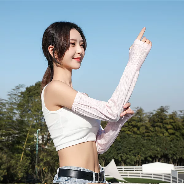 Rabbit Ice Sleeve Women's Summer Breathable Mesh Loose Ice Silk Sleeves Outdoor Sun Shade Sun Protection Driving Travel Cycling Summer