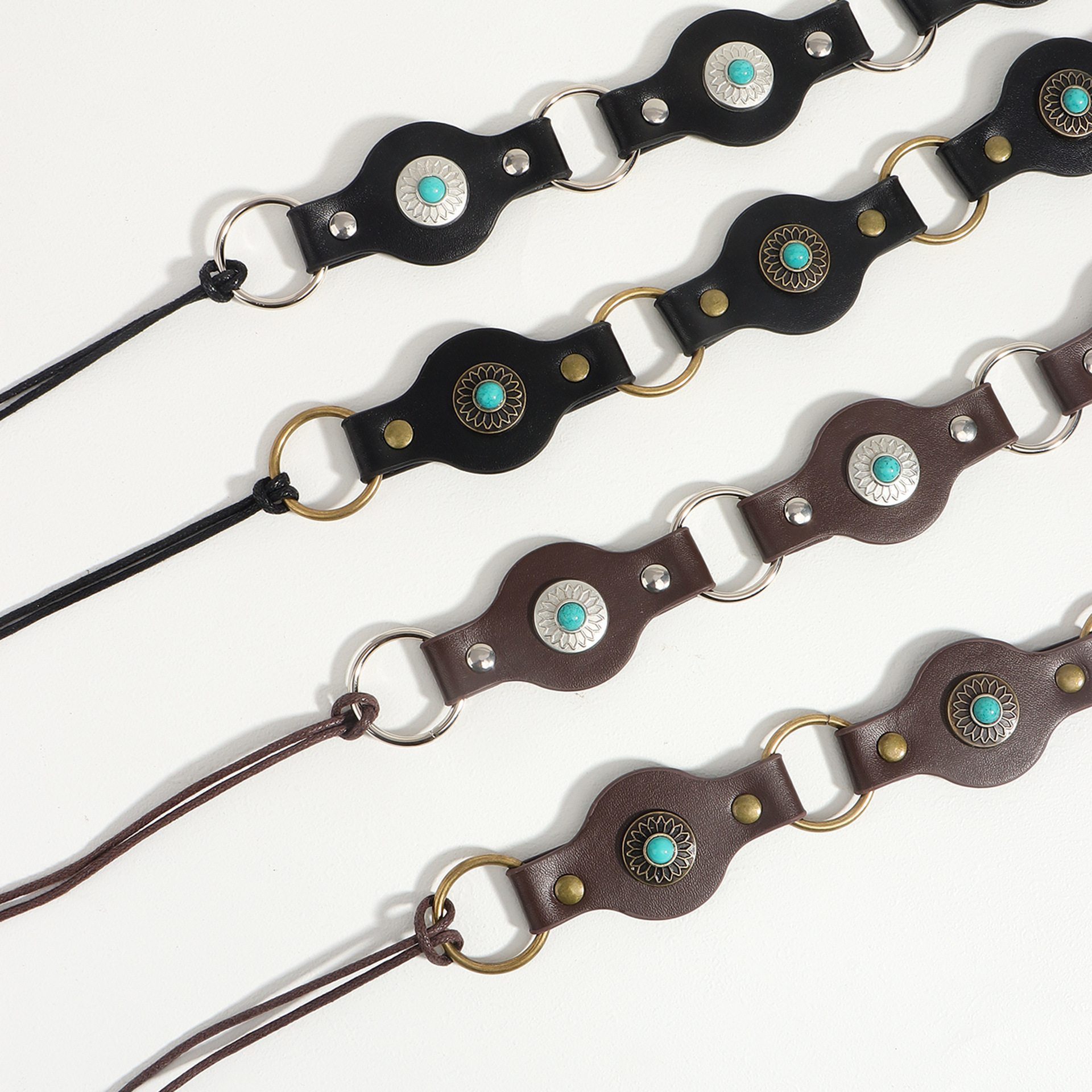 108g Weight Belt Classification 1 Piece Quantity Travel, Daily Occasion Pu Leather, Alloy Material Solid Color Pattern Women's Gender Plating Design Retro, Ethnic Style, Bohemian Style Retro Ethnic Style Bohemian Solid Color Pu Leather Alloy Plating Women's Leather Belts 1