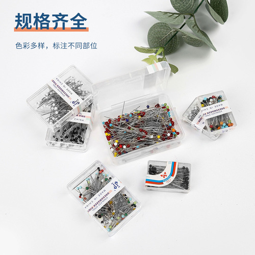Colored glass big head positioning pins for clothing positioning and cutting pearlescent fixed needles cross stitch bead needles earth nails wholesale