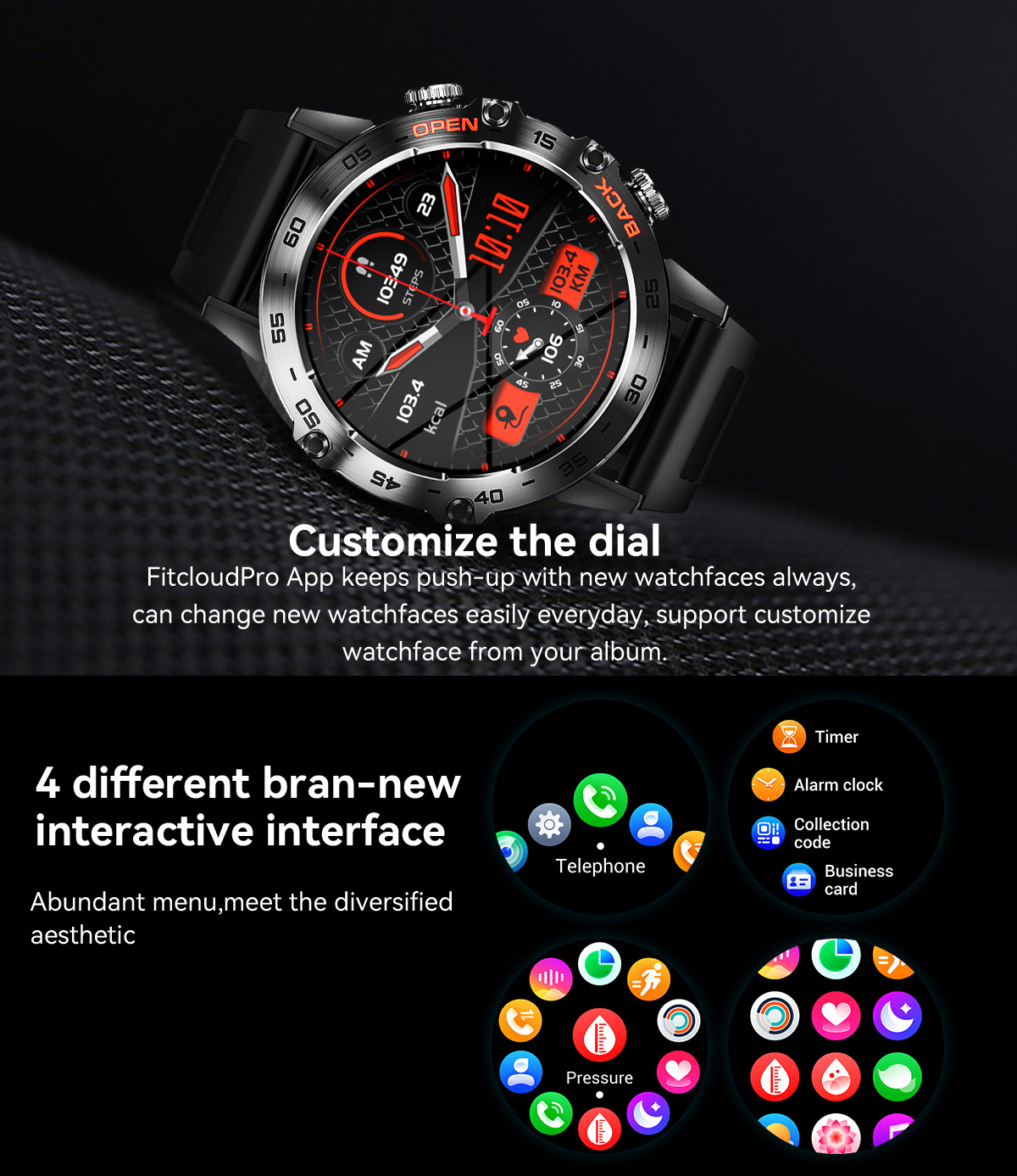 K52 Cross-border New Bluetooth call, over 100+ watch faces, sports mode, three-proof outdoor sports bracelet undefined