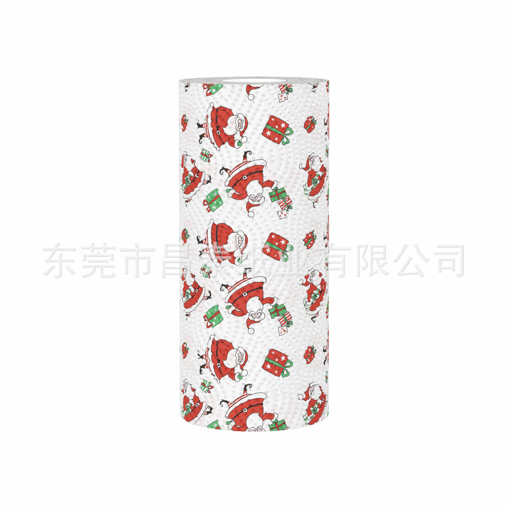 Toalla de Papel en Rollo para Cocina de 3 Capas en Pulpa de Madera Absorbente para Navidad image 10