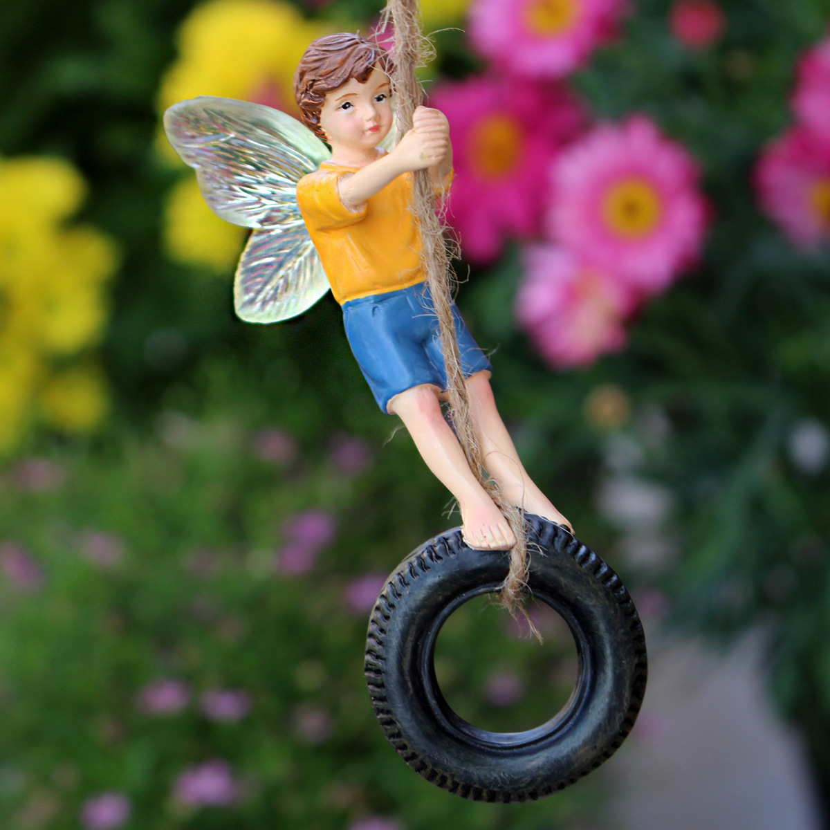 American country simulation tire boy pendant garden landscape B & B courtyard outdoor decoration pendant yard balcony