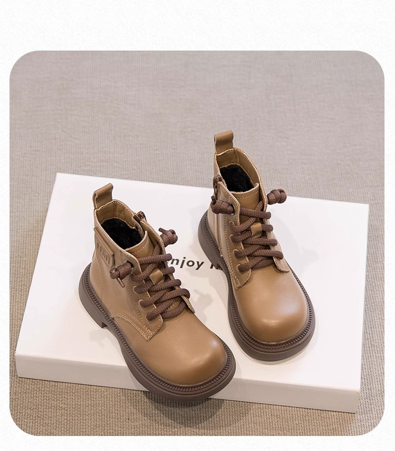 Girls' Martin made of two cotton autumn winter 2024, new with added fleece for boys, girls' short boots, medium and_voghion.com