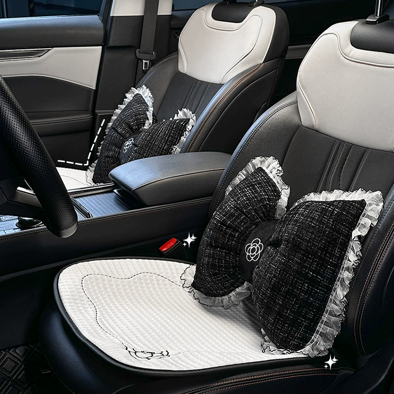 Легкая, роскошная, небольшого размера, ароматная, в стиле Камелии, автомобильная подушка с кружевом, для защиты шеи, всесезонная, общие принадлежности для салона автомобиля