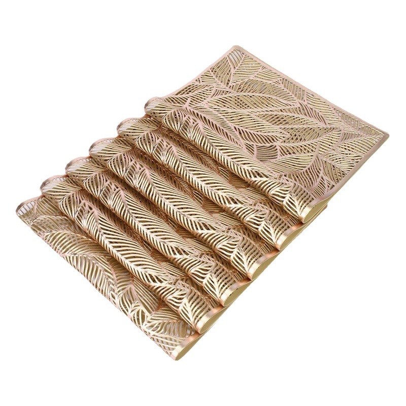 Transfronterizo Venta caliente gilding placemat combinación con placemat occidental simple colorido hueco placemat chino Hotel Mesa mat