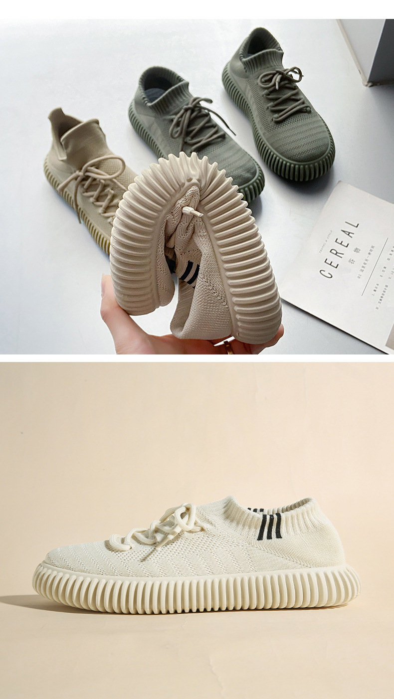 Couvre-chaussures respirant pour hommes et femmes, haut en gelée, bas Flyknit en noix de coco, chaussures de Couple, filet décontracté, 2024_voghion.com