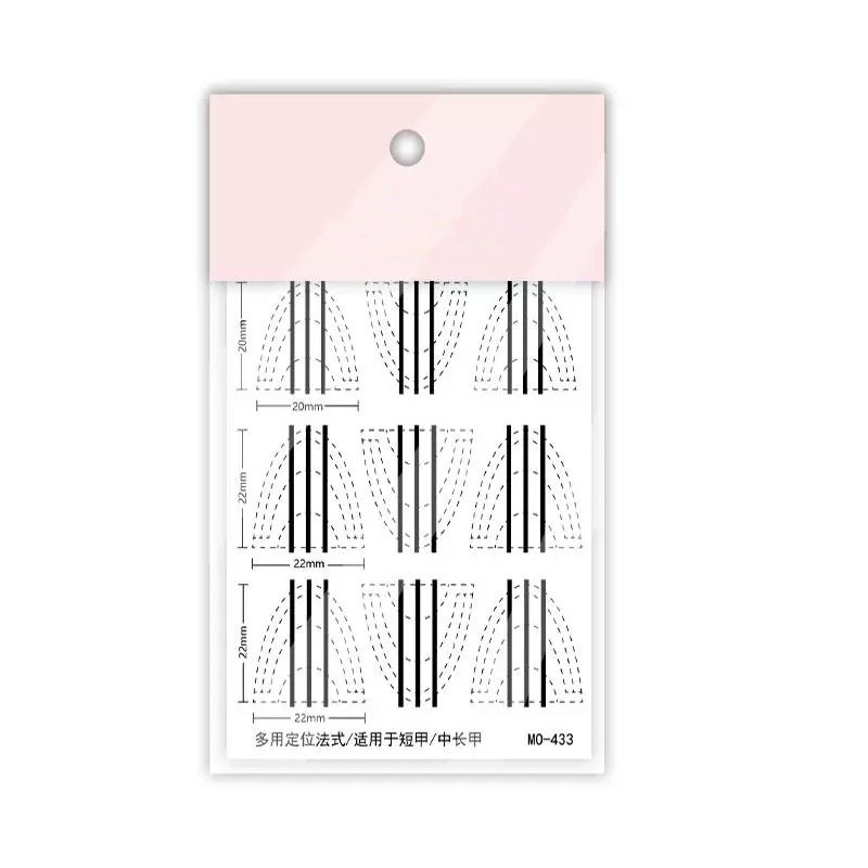 Pegatinas de manicuras transfronterizas multipropósito de posicionamiento auxiliar francés pegatinas transparentes tecnología de varios radianos con dedos de línea auxiliar