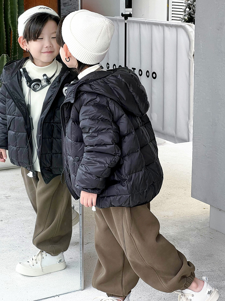 Chaqueta de Plumón para Niños, 90% Plumón de Pato Blanco, Ropa de Invierno para Niños, Estilo Coreano 2025, Chaqueta Corta Gruesa para Niños, Ropa de Invierno