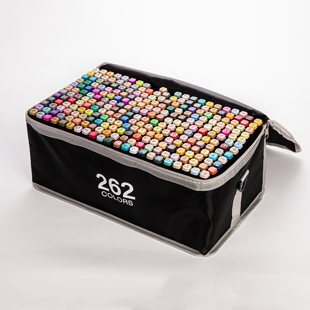 Juego de marcadores de doble punta a base de alcohol touch24 colores, 48 colores, 80 colores, 168 colores, con cuerpo negro, para estudiantes, con bolsa de lona.