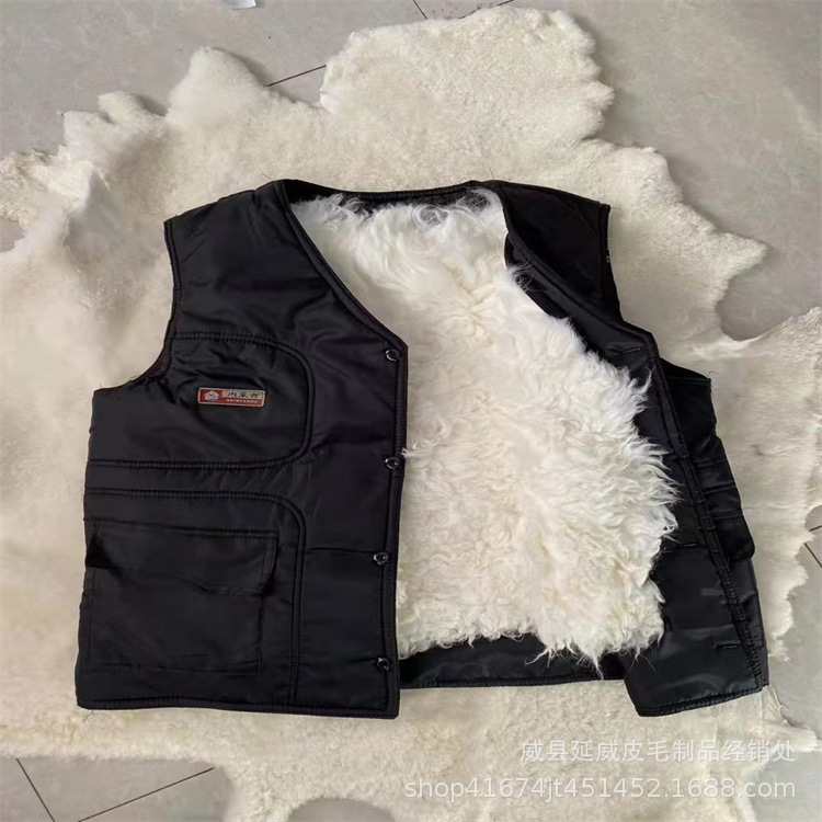 Factory wholesale fur integrated long wool vest fur integrated detachable wool vest Factory wholesale fur integrated long wool vest fur integrated detachable wool vest