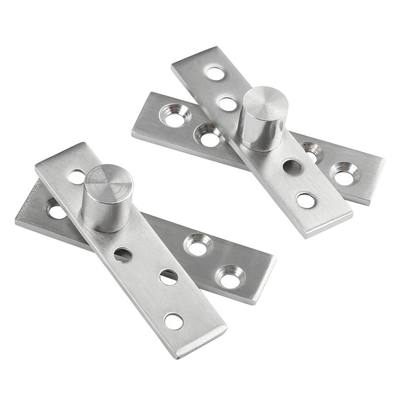 Acero inoxidable 360 grados cielo y tierra eje giratorio engrosado bisagra superior e inferior puerta de madera bisagra oculta fábrica de eje giratorio de puerta invisible