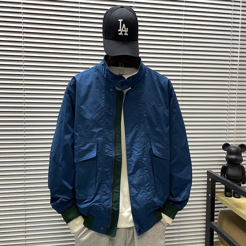 Primavera y otoño nuevo retro versátil chaqueta de piloto casual para hombres Marca de moda estilo japonés collar chaqueta de ropa de trabajo para hombres