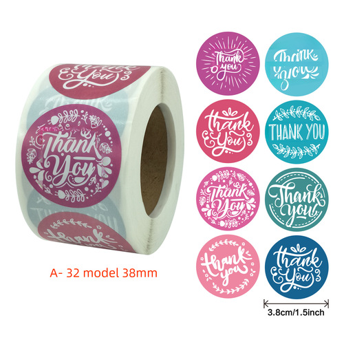 Wholesale roll sealed thank you handmade craft wedding decoration sticker label