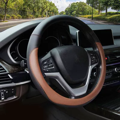cover four seasons universal wear-resistant – Steering wheel cover - brown-38cm