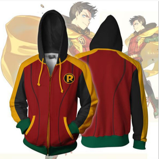 DC Heroes Batman Robin 3d Print Zipper Cardigan Hoodie cosplay Costume