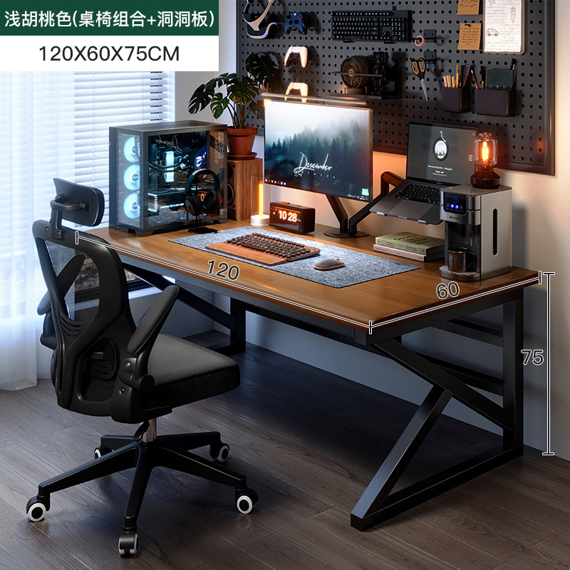Escritorio para computadora de madera maciza Escritorio para uso doméstico Escritorio simple Dormitorio Escritorio para estudiantes Escritorio para juegos Escritorio largo Banco de trabajo