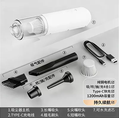 Car Vacuum Cleaner with Tozsoranlar - 2054-a-white-model-37v1200-mah