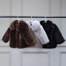 儿童皮草外套冬装新款仿水貂毛毛衣加厚男童女童宝宝棉衣洋气