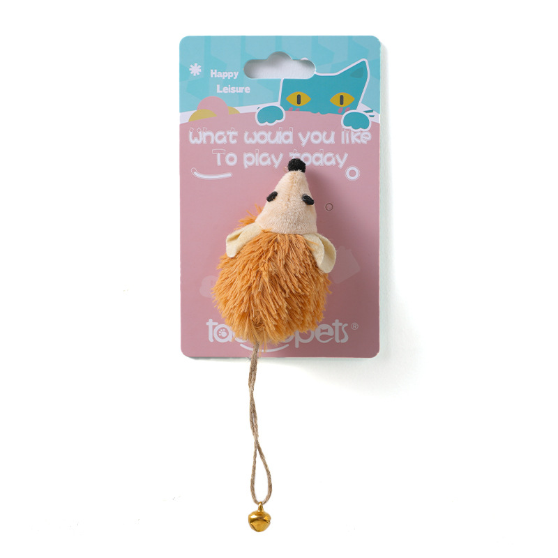 Tarjeta colgante Hawo, cola de terciopelo coreana, campana, ratón, felpa, gato, juguete, mascota, gato aburrido, suministros para mascotas