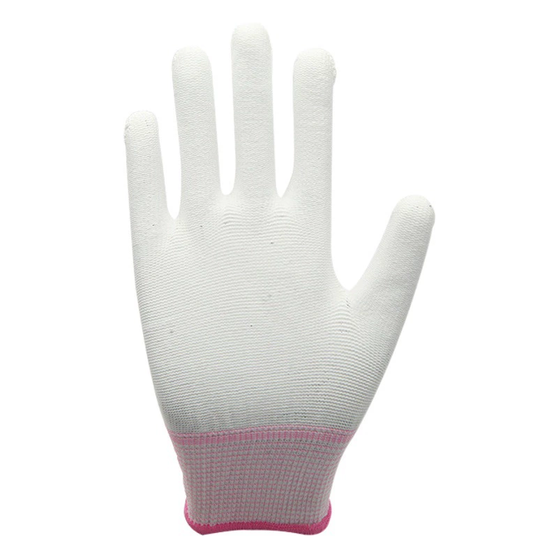 Антистатические перчатки с полиуретановым покрытием, покрытые пальцами, перчатки с жировым покрытием, износостойкие белые пылезащитные перчатки для защиты труда, оптовая продажа