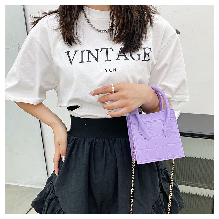 2025 Cross-border new popular smiling face bag, small square bag, fashionable and versatile chain hand bag, shoulder and crossbody jelly women's bag undefined