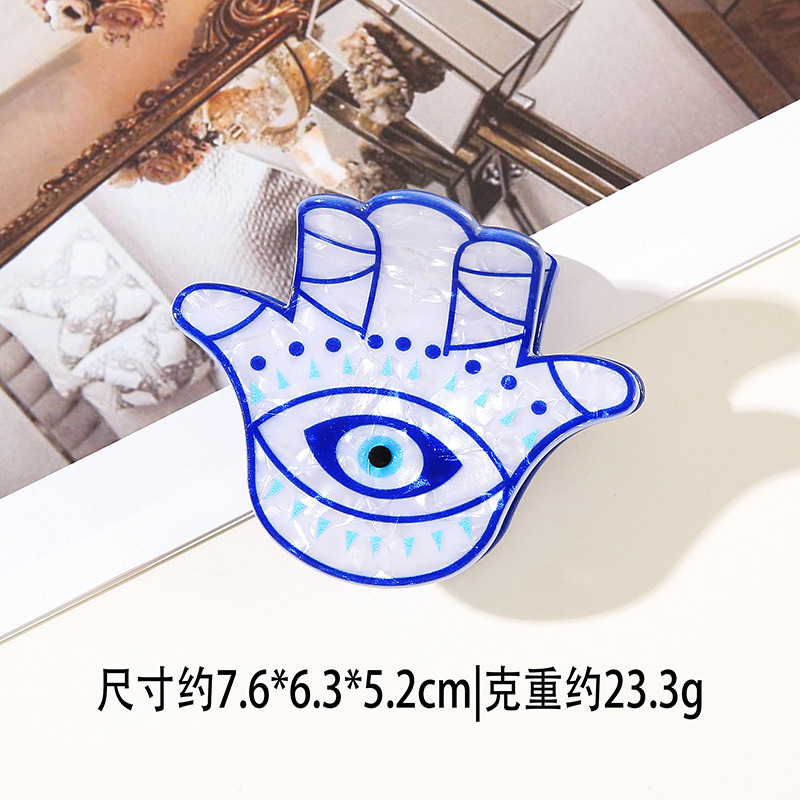 闪闪姑娘恶魔之眼发夹手掌蓝眼睛抓夹高级感精致光明之眼马尾夹|undefined