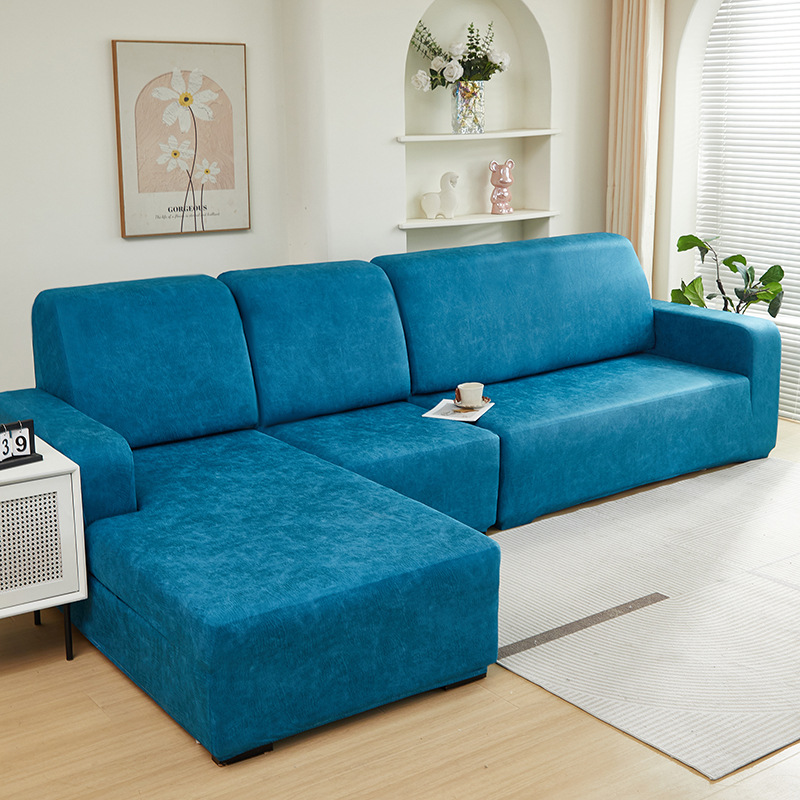 Tecnología de tela sofá cubierta transfronteriza sólido todo incluido perezoso cubierta de sofá cuatro estaciones anti-gato universal agarre sofá almohadilla doble brazo