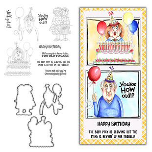Handbook Decoration Grandparents Birthday Pattern Seal Paper Art Embossing Knife Mold Transparent Silicone Seal Cross-Border Delivery