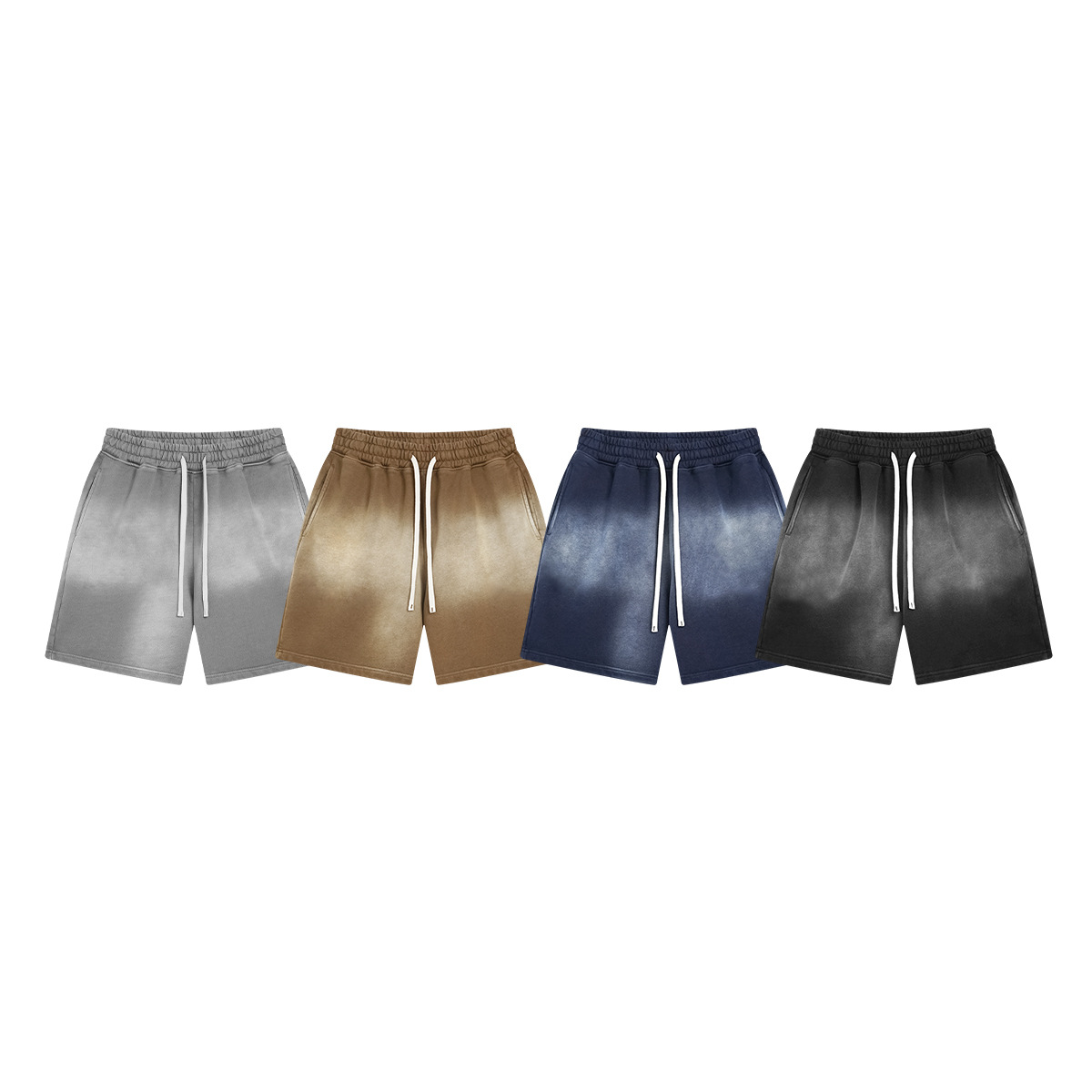 Pantalones cortos de hombre de verano de manga corta, estilo vintage lavado con efecto pulverizado, pantalones de hombre de longitud media de marca de moda con efecto encerado estilo retro. image 6