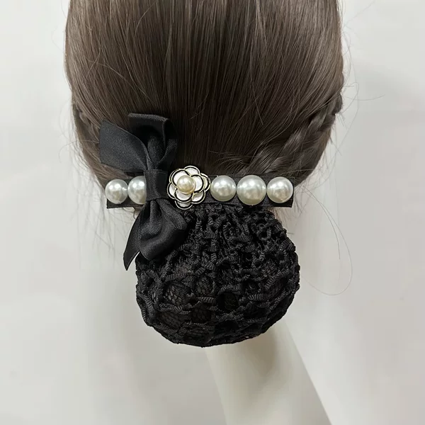 Hair Net Bag for Bank, Hotel, Beauty Salon, Women's High-End Professional Hair Clip, Hair Net, Bow Hair Accessory