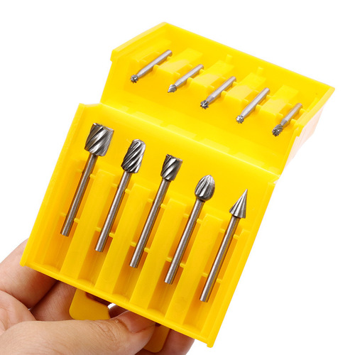 High-speed steel rotary file woodworking tool 10-piece combination set, carving file, root carving, core carving file