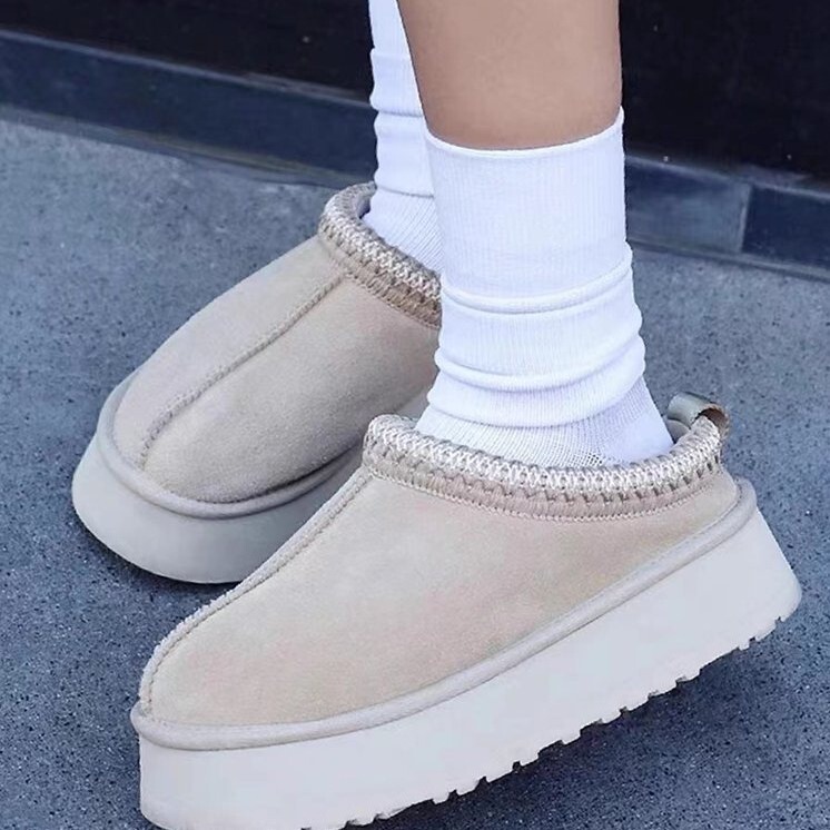 Lazy Slip-on Snow Boots Women's Winter New Fur One-piece Baotou Slippers Thick-soled Mao Mao Cotton Shoes