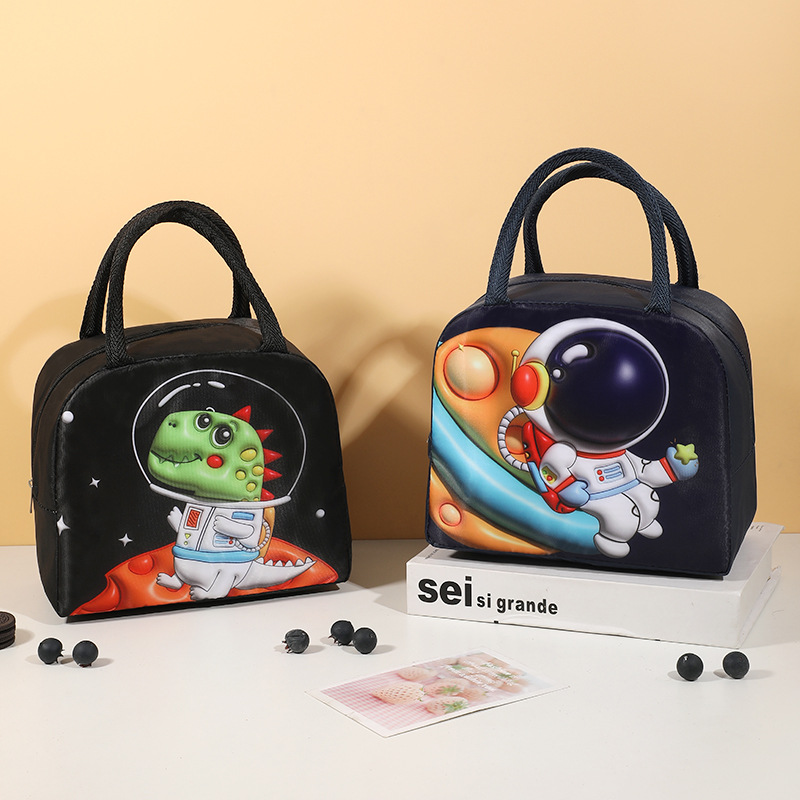 Bolsa de almuerzo visual 3D con patrón de hinchazón bolsas de almuerzo de aislamiento bolsas de almuerzo para estudiantes al trabajo para llevar comida al aire libre