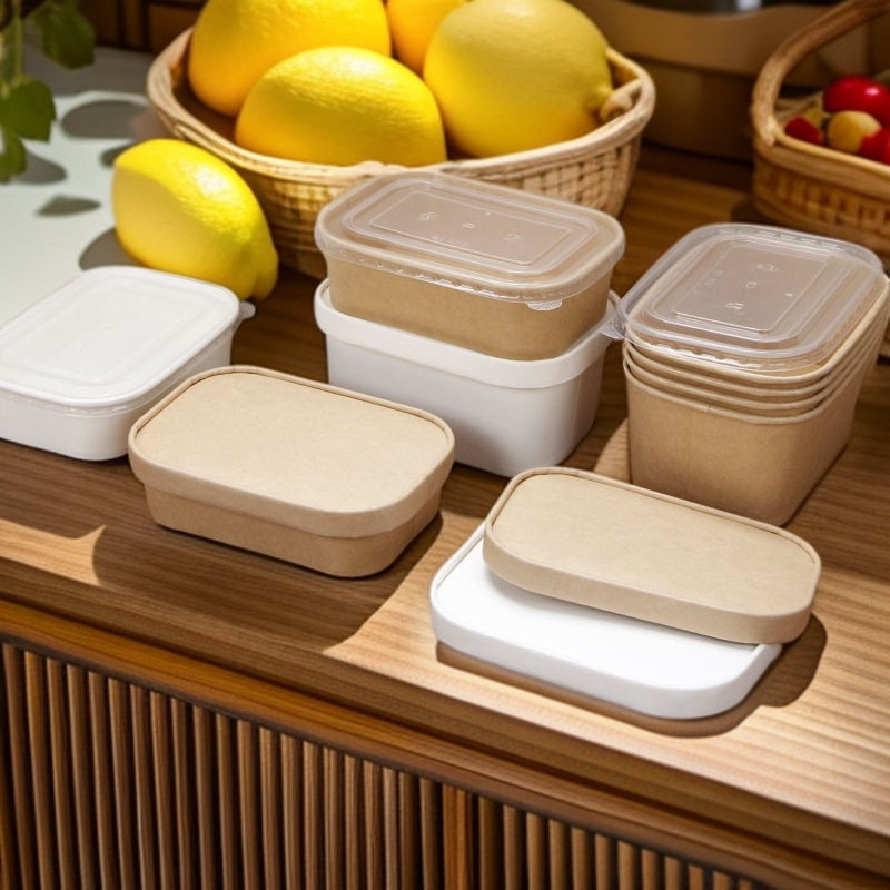 一次性餐盒食品级长方形圆角外卖打包盒防油沙拉水果纸饭盒可微波|undefined