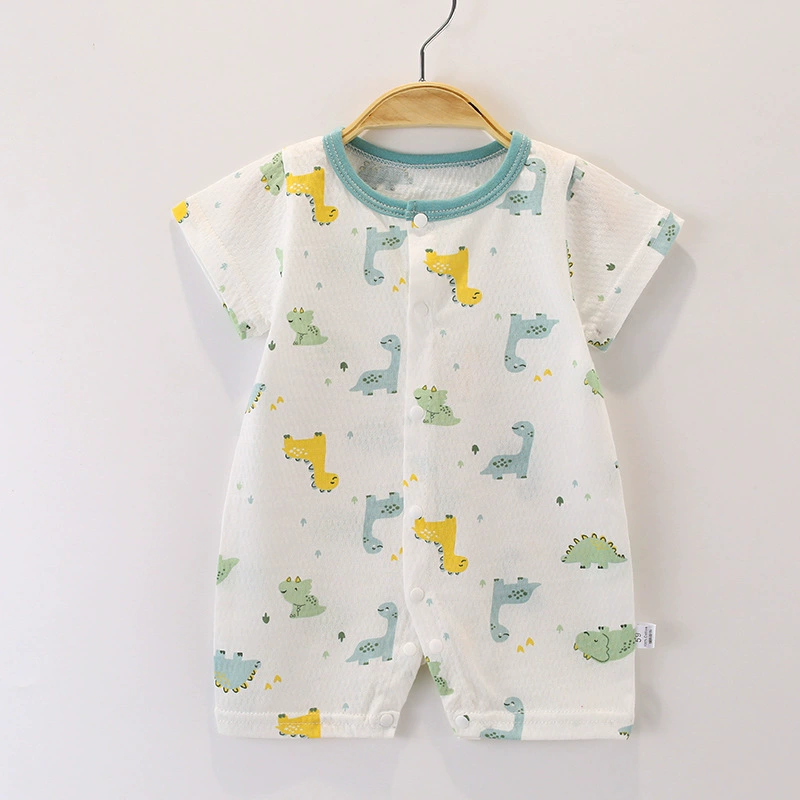Летний тонкий комбинезон для новорожденных и младенцев Anyang, с коротким рукавом, из чистого хлопка, мягкий, цельный.