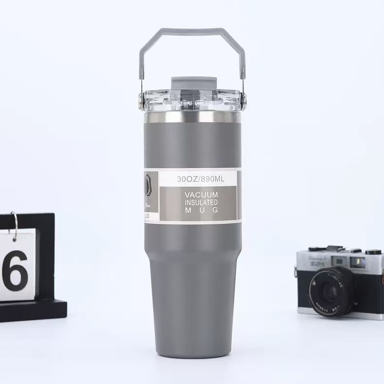東南アジアアメリカンスタイル 20oz30oz カーカップポータブルシングルおよびダブルドリンク透明カバーアイスバ 304 ステンレス鋼魔法瓶カップ|undefined