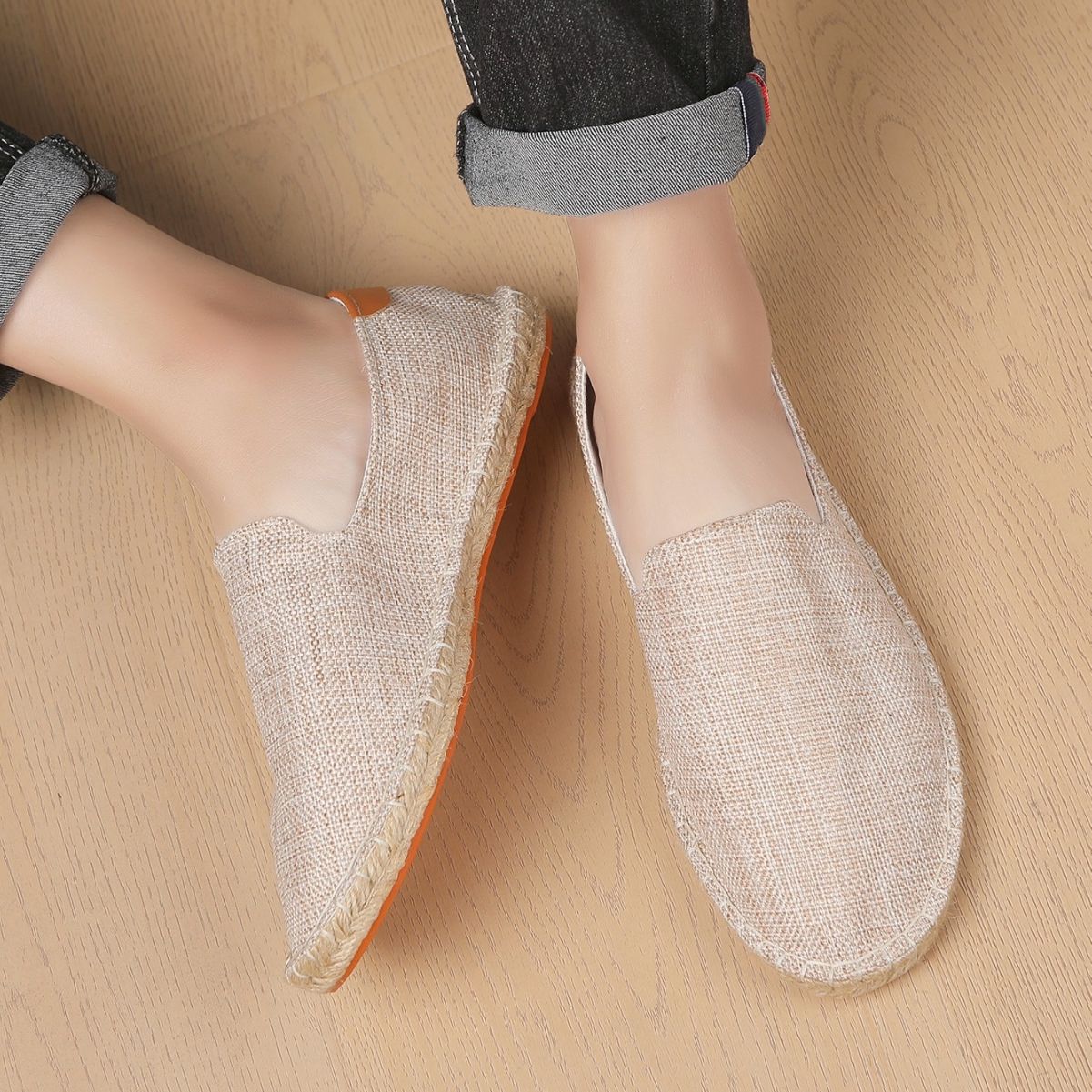 summer classic straw cloth lightweight breathable shoes for men and…