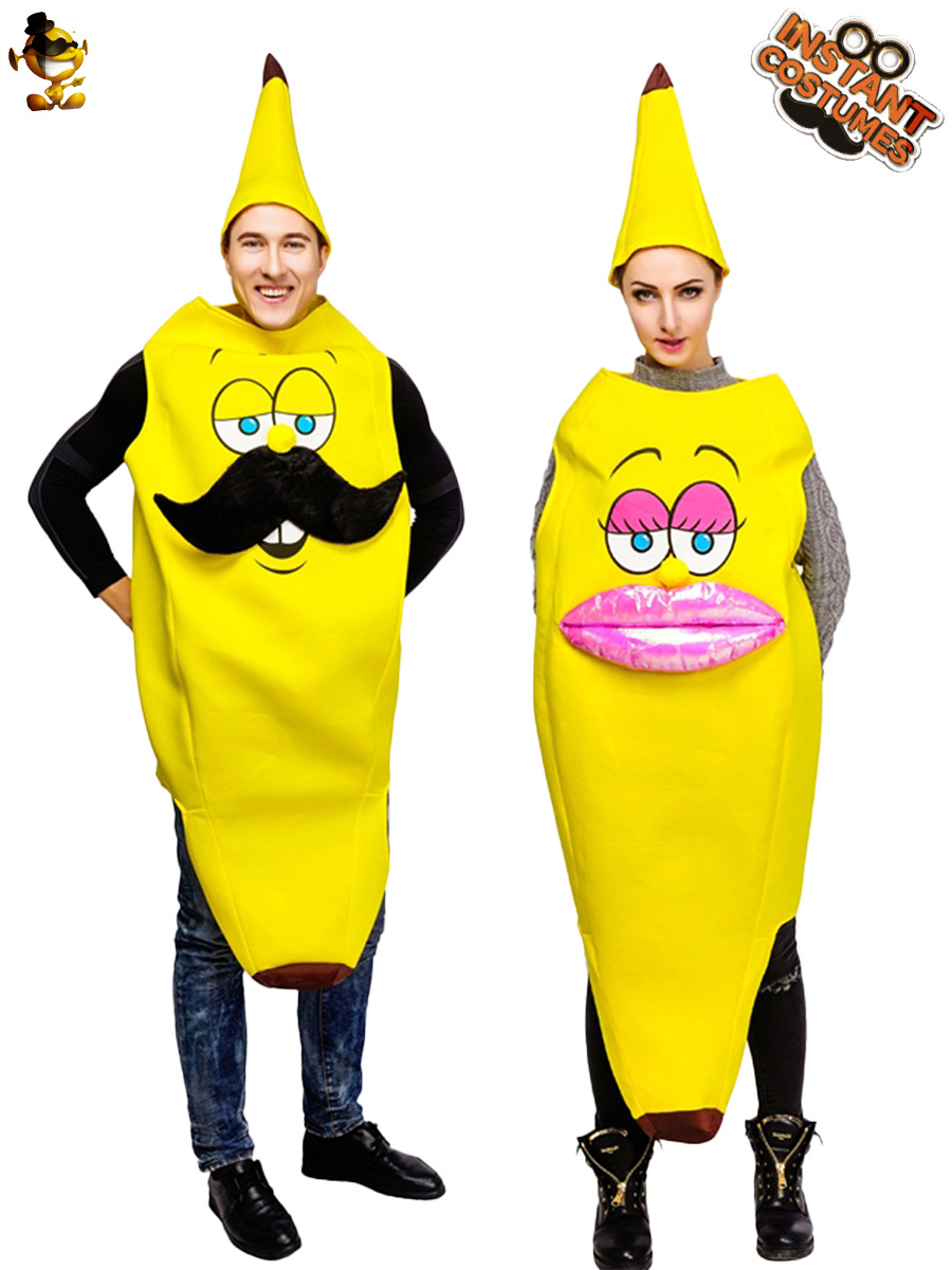 Parodia plátano pareja barba plátano beso Banana Halloween fiesta carnaval Cosplay traje image 3