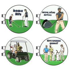 Golf Clip Mark 25mm Round Metal Tee Marker with Multiple Styles Available