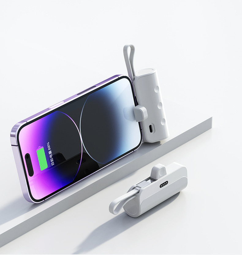 KC Mini Yüksek Kapasiteli Dahili Kablolu Kapsül Powerbank Taşınabilir Hızlı Şarj Mobil Güç Kaynağı Hediye Toptan Özel Üretim