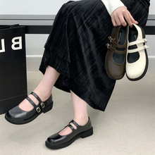黑色小皮鞋日系女jk制服平底复古玛丽珍鞋粗跟单鞋学生百搭乐福鞋