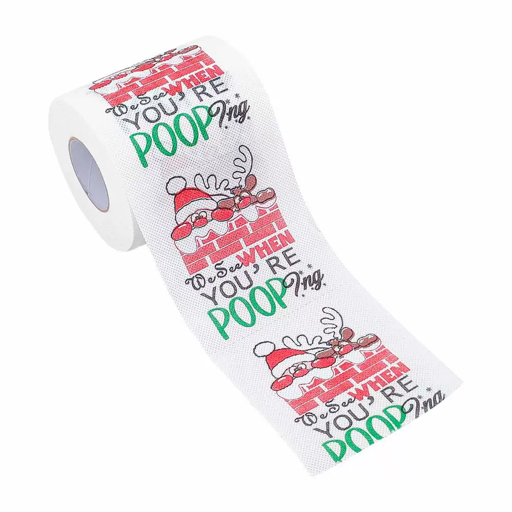 圣诞老人圣诞树卷纸搞怪创意印花有芯卷筒卫生纸彩色时尚派对礼物